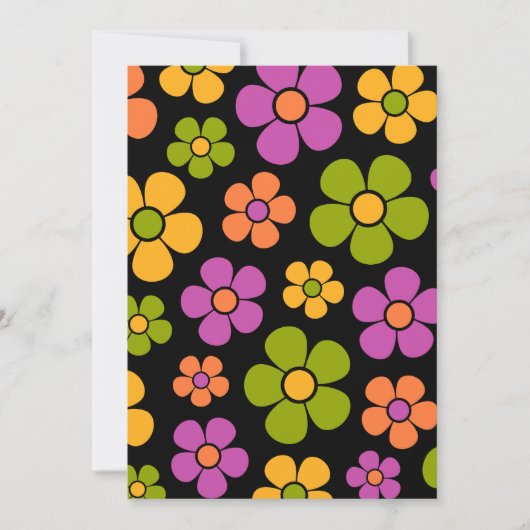 Reto 1960er Style Mid Mod Floral Pattern Einladung (Vorderseite)