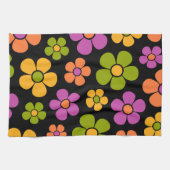 Reto 1960er Style Mid Mod Floral Pattern Geschirrtuch (Horizontal)