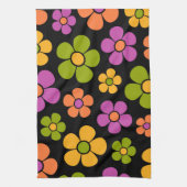 Reto 1960er Style Mid Mod Floral Pattern Geschirrtuch (Vertikal)