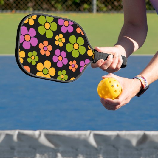 Reto 1960er Style Mid Mod Floral Pattern Pickleball Schläger (InSitu)