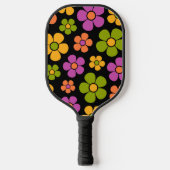 Reto 1960er Style Mid Mod Floral Pattern Pickleball Schläger (Vorderseite)