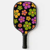 Reto 1960er Style Mid Mod Floral Pattern Pickleball Schläger (Rückseite)