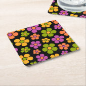 Reto 1960er Style Mid Mod Floral Pattern Rechteckiger Pappuntersetzer (angewinkelt)