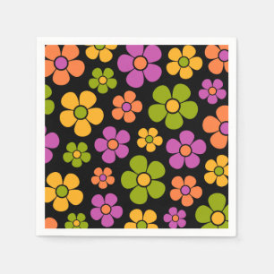 Reto 1960er Style Mid Mod Floral Pattern Serviette