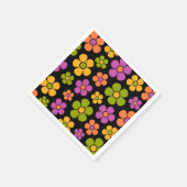 Reto 1960er Style Mid Mod Floral Pattern Serviette (Ecke)