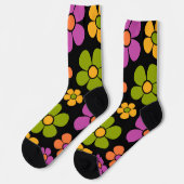 Reto 1960er Style Mid Mod Floral Pattern Socken (Linkes Detail)