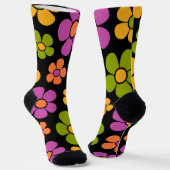 Reto 1960er Style Mid Mod Floral Pattern Socken (Gewinkelt)