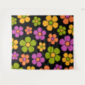 Reto 1960er Style Mid Mod Floral Pattern Wandteppich (Vorderseite (Horizontal))
