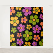 Reto 1960er Style Mid Mod Floral Pattern Wandteppich (Vorderseite)