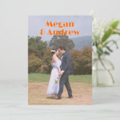 Reto Hochzeit Foto Einladung (Stehend Vorderseite)