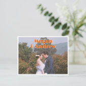 Reto Hochzeit Foto Postkarte (Stehend Vorderseite)