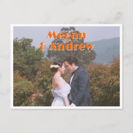 Reto Hochzeit Foto Postkarte (Vorderseite)