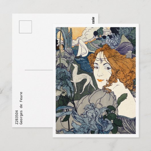 Retour (1897), Georges de Feure Postkarte (Vorne/Hinten)