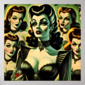 Retr Gothic Hexenmädchen Poster (Vorne)