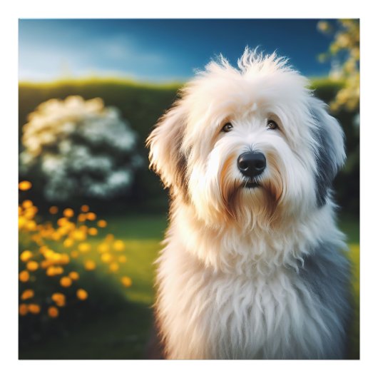 Retrato de um  Old English Sheepdog ao Entardecer Fotodruck (Vorne)