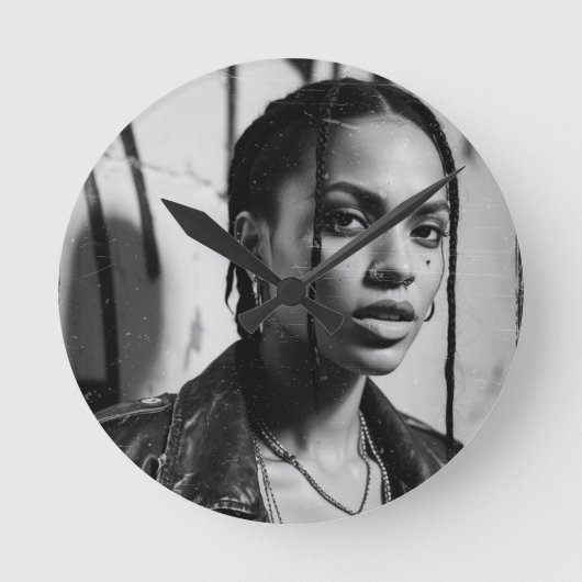 Retratos callejeros NY90 Runde Wanduhr (Vorderseite)
