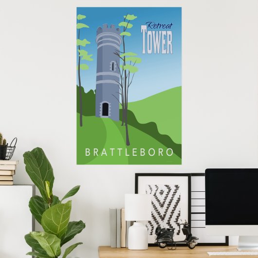 Retreat Tower Retro Poster (Heimbüro)