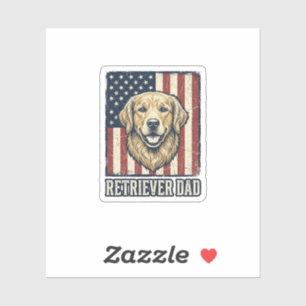 Retriever Dad Vintage Hund Flagge Shirt Design_1 Aufkleber