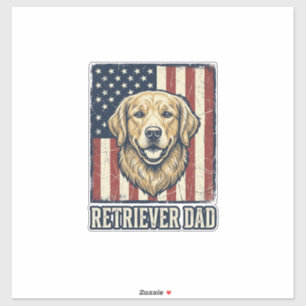 Retriever Dad Vintage Hund Flagge Shirt Design_1 Aufkleber