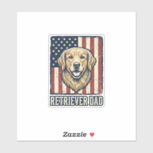 Retriever Dad Vintage Hund Flagge Shirt Design_1 Aufkleber