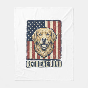 Retriever Dad Vintage Hund Flagge Shirt Design_1 Fleecedecke