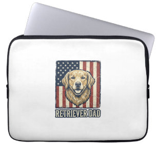 Retriever Dad Vintage Hund Flagge Shirt Design_1 Laptopschutzhülle