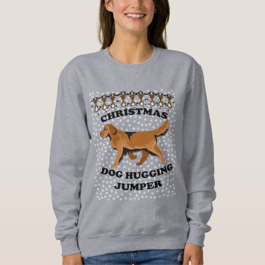 Retriever dog Christmas Hund umarmt Sweatshirt (Vorderseite)