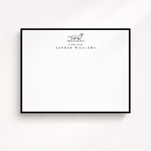 Retriever Dog Sketch Black Border Note Card Einladung