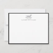 Retriever Dog Sketch Black Border Note Card Einladung (Vorderseite)
