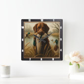 Retriever Duck Pond Jagd Quadratische Wanduhr (Zuhause)