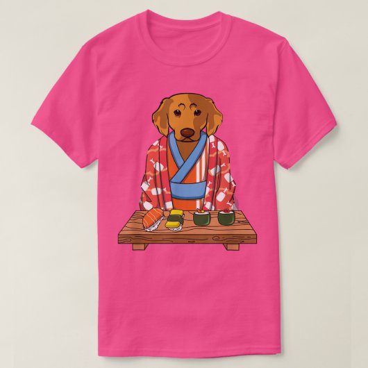Retriever Golden Dog Kimono Kawaii japanischer Fei T-Shirt (Design vorne)