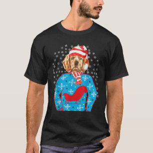 Retriever-Hund hässliches Weihnachtsmann-T-Shirt L T-Shirt