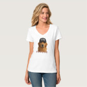 Retriever-Hund mit Mütze T-Shirt (Vorderseite Vollansicht)