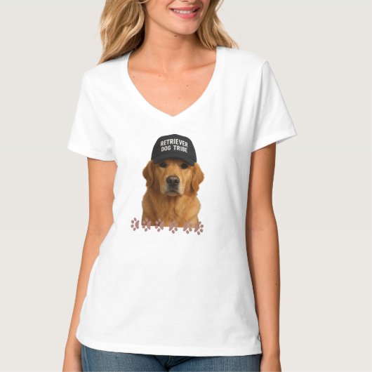 Retriever-Hund mit Mütze T-Shirt (Vorderseite)