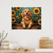 Retriever in einem Fass Poster (Küche)