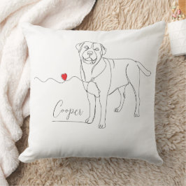 Retriever Pet Line Art with Name Kissen