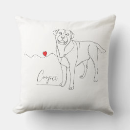 Retriever Pet Line Art with Name Kissen
