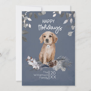 Retriever Puppy Watercolor Happy Feiertagskarte