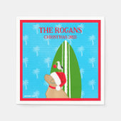 Retriever Santa Dog SurfboardSeagull Weihnachten Serviette (Vorderseite)