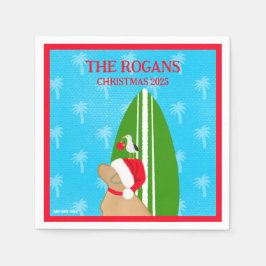 Retriever Santa Dog SurfboardSeagull Weihnachten Serviette