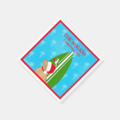 Retriever Santa Dog SurfboardSeagull Weihnachten Serviette (Ecke)