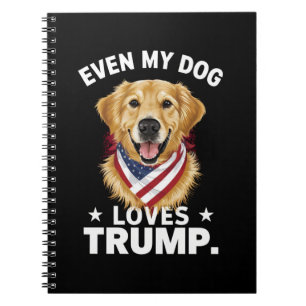 Retriever, selbst mein Hund liebt Trump USA-Flagge Notizblock