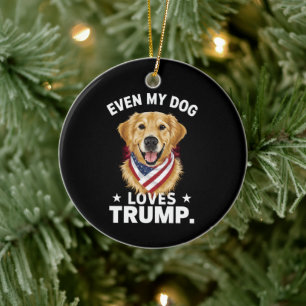Retriever sogar My Hund Lieben Trump USA Flag Keramik Ornament