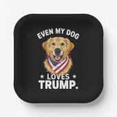 Retriever sogar My Hund Lieben Trump USA Flag Pappteller (Vorderseite)