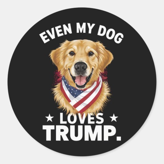 Retriever sogar My Hund Lieben Trump USA Flag Runder Aufkleber (Vorderseite)