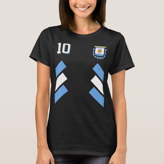 Retro10 Argentiniens Fußball Argentiniischer Fußba T-Shirt (Vorderseite)