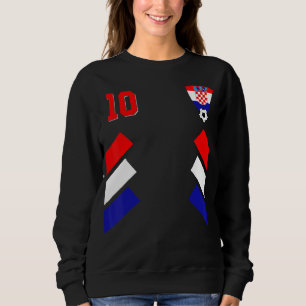 Retro10 Kroatischer Fußball Kroatien Fußball Kroat Sweatshirt