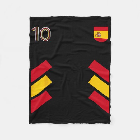 Retro10 Spanien Footbyll Spanien Soccer Spanien Fl Fleecedecke (Vorderseite)
