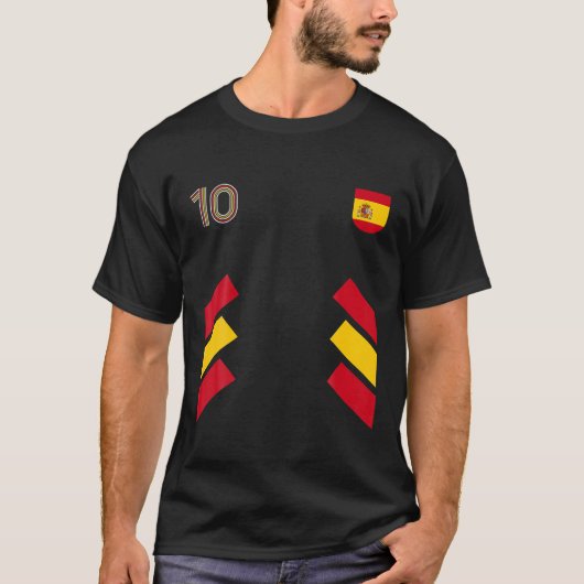 Retro10 Spanien Fußball Spanien Fußball Spanien Fl T-Shirt (Vorderseite)