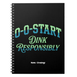 Retro 0-0-Start Court Aesthetic Minimal Pickleball Notizblock